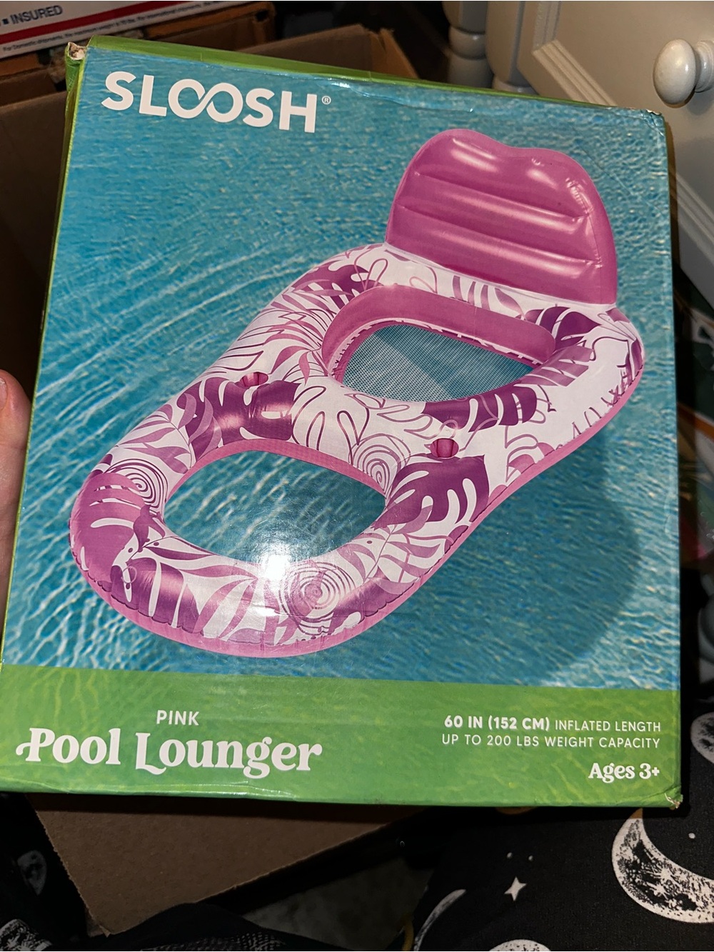 Brand new Sloosh pink pool lounger